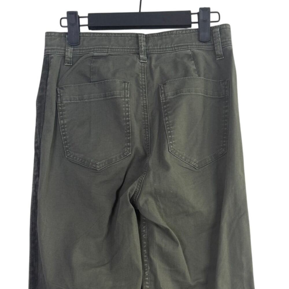 NWT Pistola Elliot Eden High Rise Crop Tuxedo Stripe Straight Leg Pant 26 Green - Picture 6 of 15